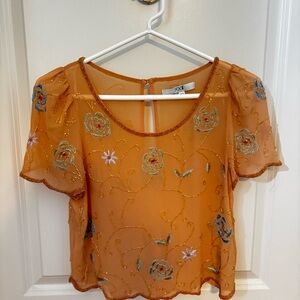 Vintage Floral Embroidered Blouse